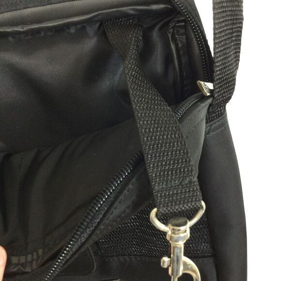 Samsonite Nylon Canvas Crossbody Sling Bag Black Pockets Zippers Travel - Picture 4 of 11